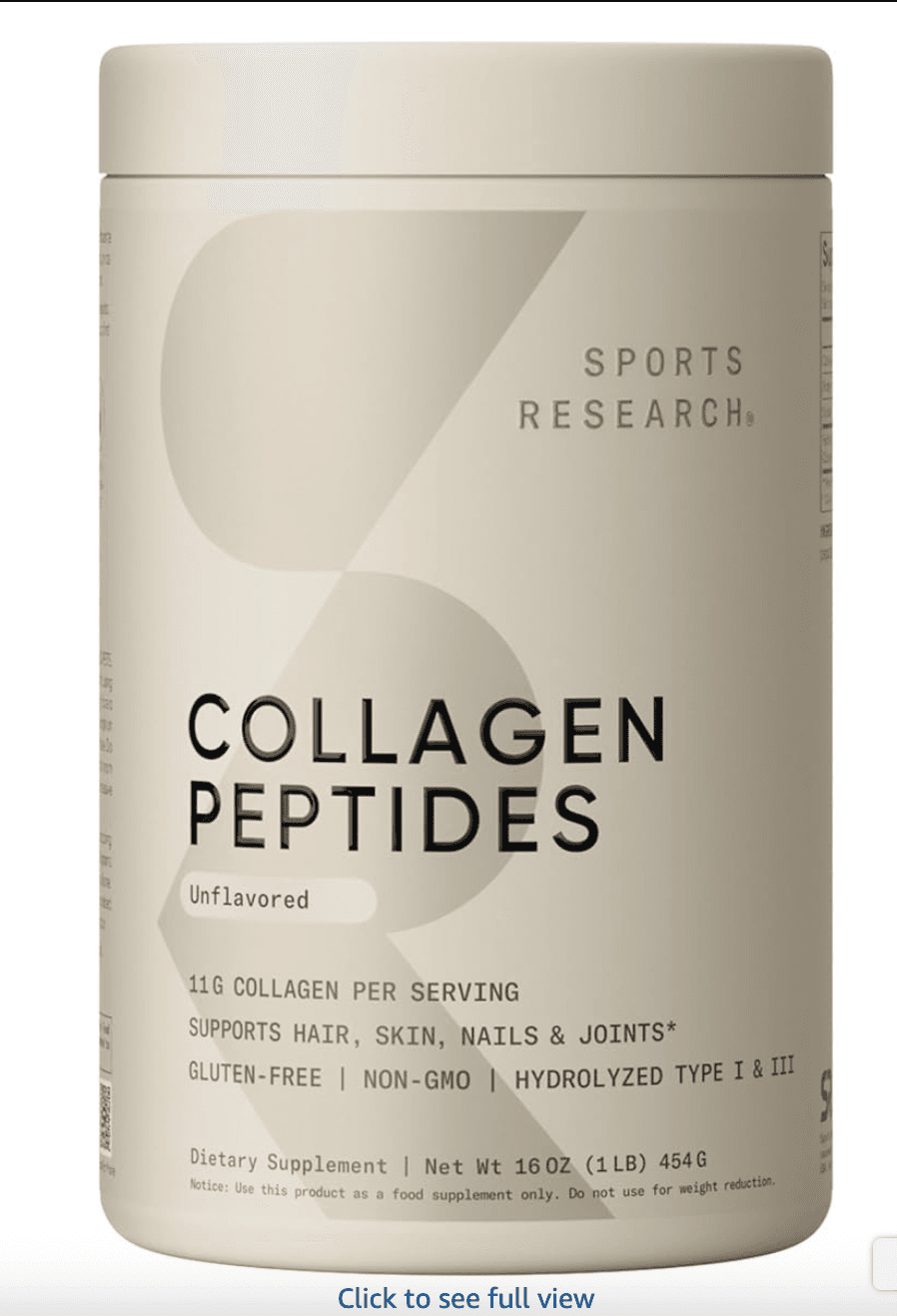 Sports Research collagen peptides supplement container