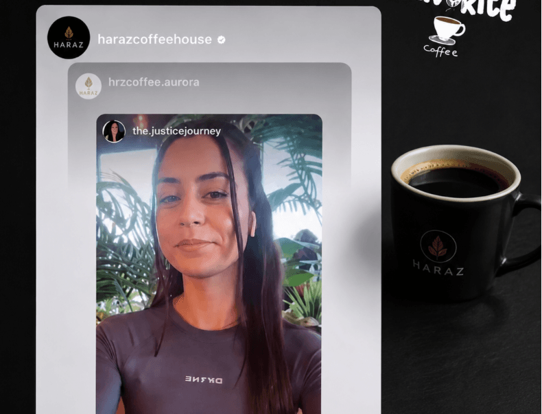 Haraz Coffee House social Story collaboration repost